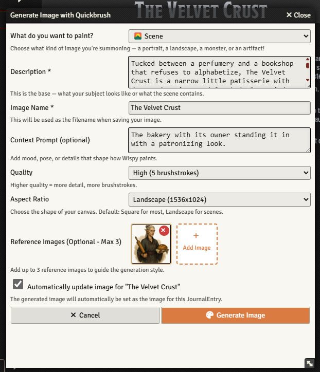 Scene generation with reference image